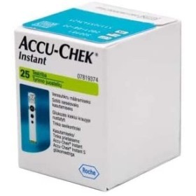 Bandelettes de 25 pièces pour lecteur de glycémie Accu-Chek Instant