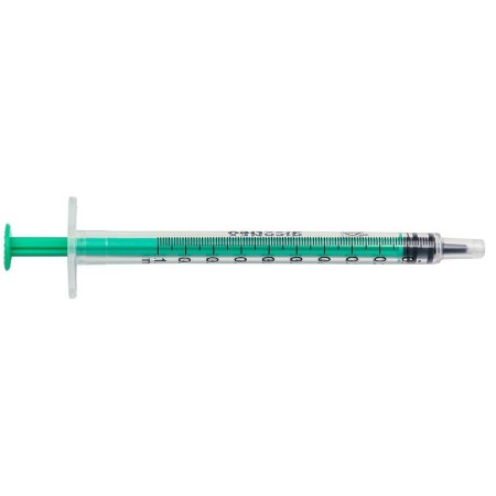 Bezjehlová stříkačka 1 ml diconex s centrálním luerovým kuželem - 100 ks.
