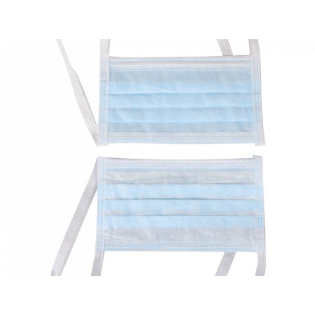 Máscara cirúrgica de 4 camadas, 98% filtragem - azul claro com cadarços - tipo IIR - embalagem. 600 pcs.