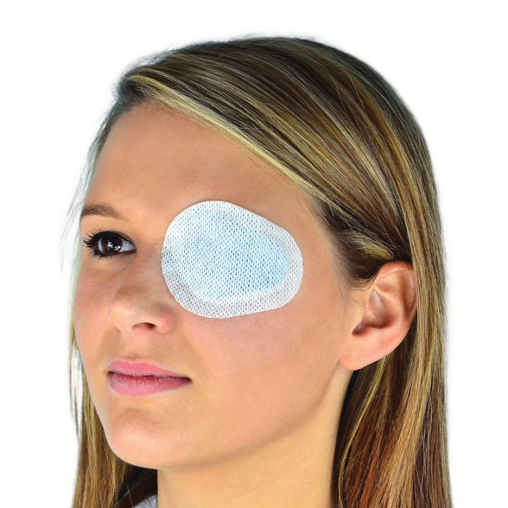 Tampão ocular estéril de elastômero EYE 6,5 x 9,5 cm - 50 unidades.