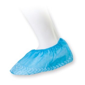 Light blue non-slip shoe covers in breathable non-woven fabric with anti-slip - 100 pieces