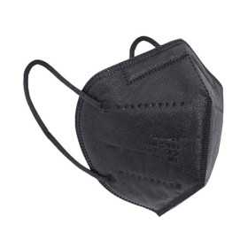 Schwarze FFP2-Atemschutzmaske ohne schwarzes Ventil