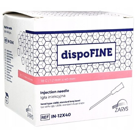 Agulhas hipodérmicas estéreis 18g dispofine 1,2 x 40 mm rosa - 100 unidades.