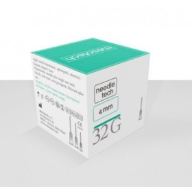 Needletech - Agujas estériles de mesoterapia - 32G Longitud 4mm - 100 AGUJAS