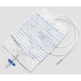 Urinbeutel 2000 ml mit 90 cm Schlauch und Anti-Reflux-Ventil - Packung 10 Stk.