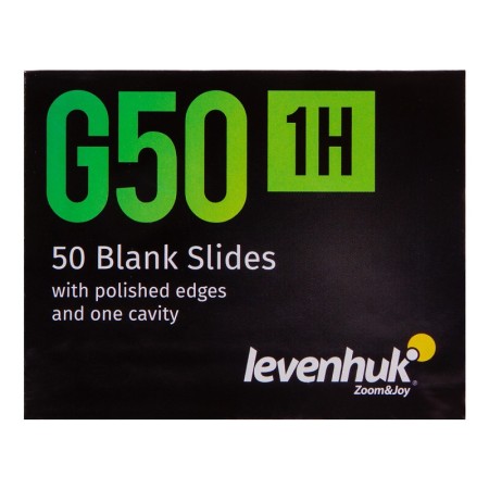 Levenhuk g50 1h portaobjetos en blanco de una sola cavidad, 50 uds.