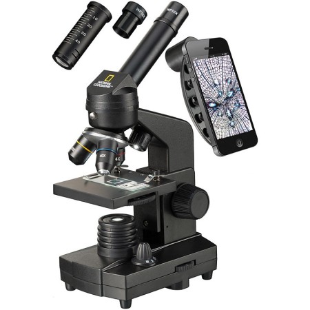 Microscopio bresser national geographic 40–1280x con supporto per smartphone