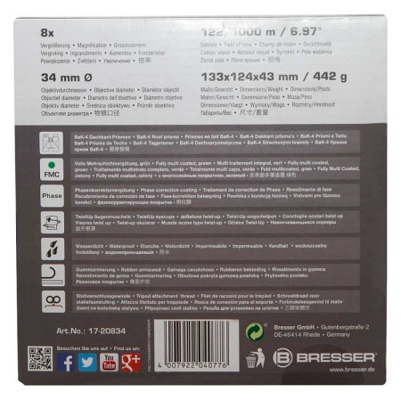 Jumelles bresser pirsch 8x34