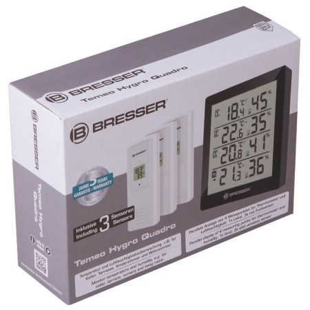 Bresser temeo hygro quadro thermometer & hygrometer, black