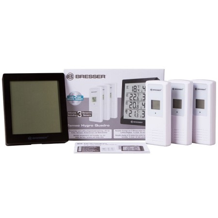 Termometru și higrometru bresser temeo hygro quadro, negru