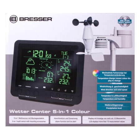 Bresser stazione meteo 5 in 1 con display colori, nero