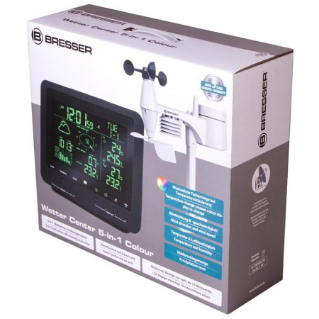 Station météo bresser 5 en 1 avec écran couleur, noir