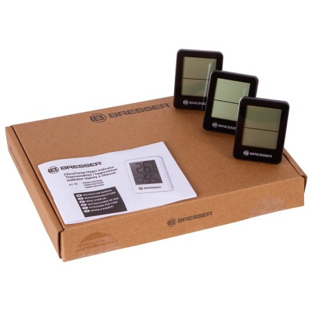 Juego de 3 higrómetros bresser temeo, negro