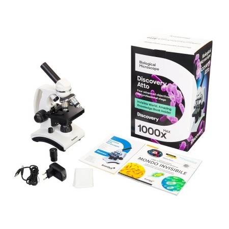 Microscopio polar levenhuk discovery atto con libro