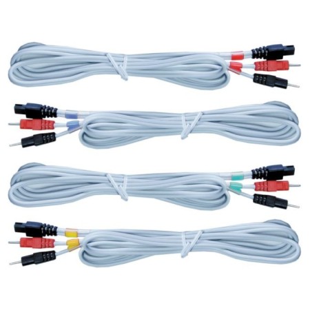 Set di 4 cavi compex grigi 6p/ wire chattanooga/ compex a spinotto