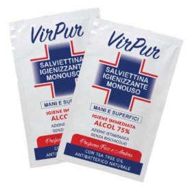 Virpur Lingettes désinfectantes jetables - distributeur 60 pièces à 75% d'alcool