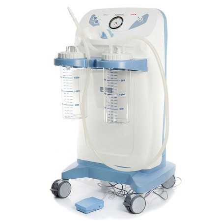 NIEUW HOSPIVAC 350 chirurgische aspirator met 2 x 2l vaten, voetpedaal en stroomomleider