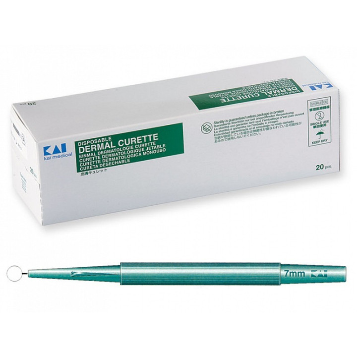 Curette dermatologique KAI de diamètre 7 mm - 1 pièce.