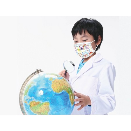 Mascarilla quirúrgica filtrante gisafe 98% tipo iir de 3 capas con bandas elásticas - adultos - dibujos animados - flowpack - pa