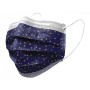 Gisafe 98% 3-ply filtering surgical mask type iir with elastic bands - adults - stars - flowpack - pack 10 pcs.