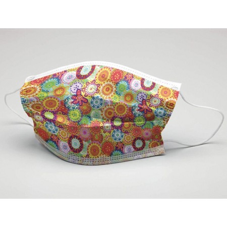 Masque chirurgical filtrant gisafe 98% 3 plis type iir avec élastiques - adultes - couleurs - flowpack - pack 10 pièces.