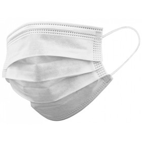 Gisafe 98% 3-ply filtering surgical mask type iir with elastic bands - adults - white - box - pack 50 pcs.
