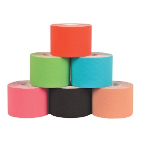 Taping kinésiologie 5 m x 5 cm - mix 6 couleurs - pack 6 pièces.