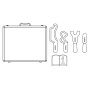 Fascia tools kit voor de behandeling van het bekkengebied met diacare 7000