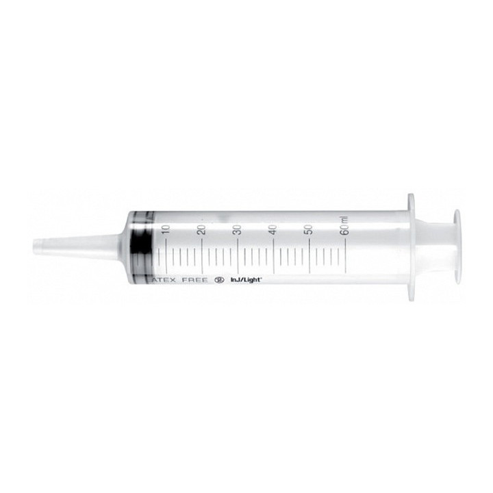Jeringa sin aguja 60 ml INJ/LIGHT con cono de catéter - 20 uds.
