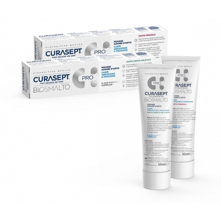 CURASEPT BIOSMALTO Home Shock Action Mousse 50 ml Erdbeere oder Minze