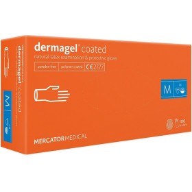 DERMAGEL bevonatú, púdermentes latex kesztyű - csomag 100 db.