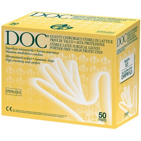 Luvas cirúrgicas estéreis de látex sem pó chrpw - 50 pares