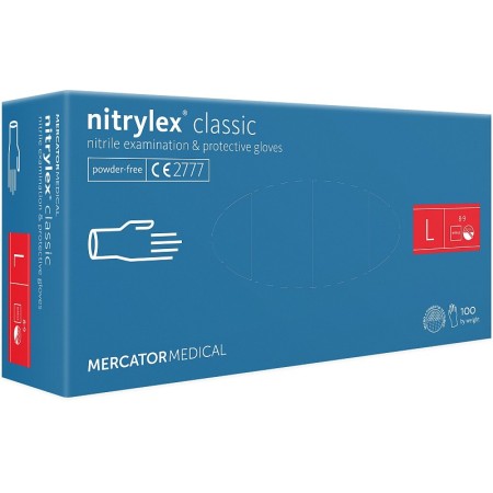 Guanti monouso in nitrile senza polvere nitrylex classic blue - 100 pz.