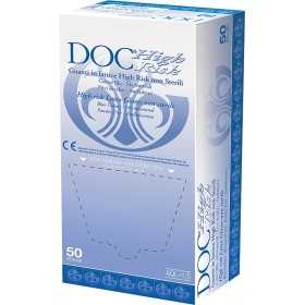 Guantes de látex desechables DOC High Risk Blue Microrough - 50 uds.