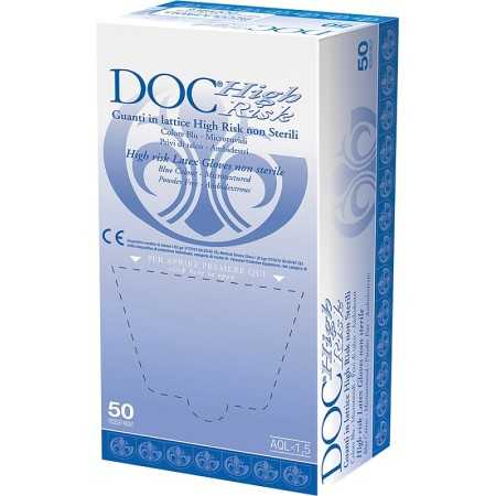 Einweg-Latexhandschuhe DOC High Risk Blue Microrough - 50 Stk.