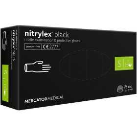 Jednorázové nitrilové rukavice bez prášku nitrylex černé - 100 ks.