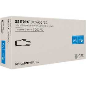 Einweg-Latexhandschuhe mit pulverisiertem Santex-Pulver (texturiert) - 100 Stk.