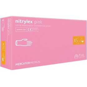 Wegwerp nitril handschoenen zonder poeder NITRYLEX ROZE - 100 stuks