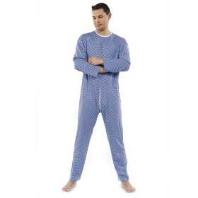 Pánské pyžamo se zadním zipem Wellness 990