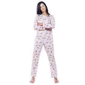 Damen Rücken Reißverschluss Pyjama Wellness 991
