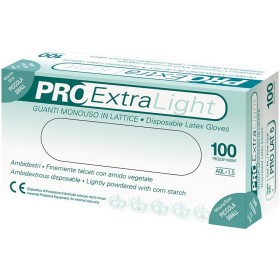 Natural latex glove, powdered with vegetable starch DOC PRO Extra Light - 100 pcs.