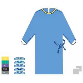 SMS Sterilní jednorázové pláště - jednotlivě balené se 2 savými ručníky