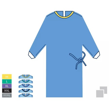 Sterile disposable sms gowns - individually wrapped with 2 absorbent towels