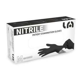 Guantes desechables de nitrilo negro sin polvo - 100 uds.