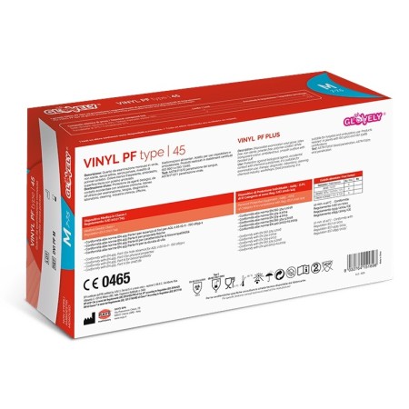 Guanti in vinile senza polvere vinyl pf - 100 pz.