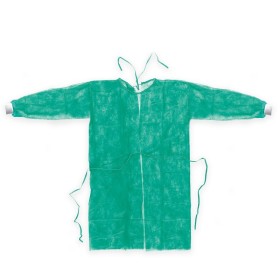 Manteau visiteur vert en tissu non tissé ISOGOWN - 10 pcs.