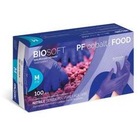 Guanti monouso in nitrile senza polvere BIOSOFT PF cobalt FOOD - 100 pz