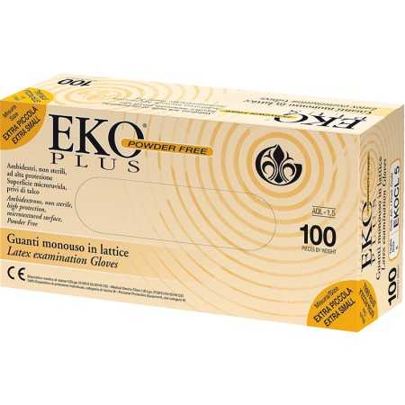 Rękawiczki lateksowe jednorazowe bezpudrowe DOC EKO PLUS POWDER FREE - 100 szt.