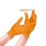 Wegwerphandschoenen in poedervrij oranje nitril GLOVELY BIOSAFE PF tech oranje - 50 stuks