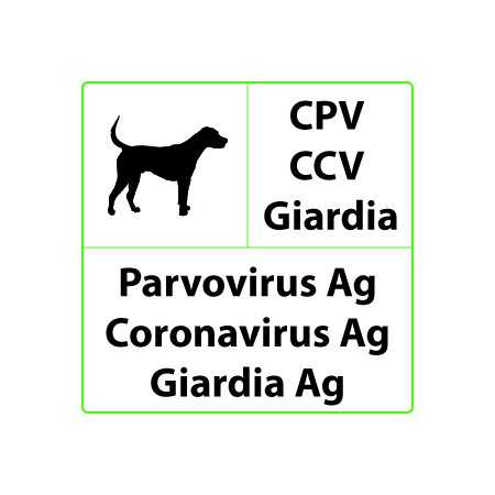 CPV+CCV+Giardia Veterinaire sneltest voor Parvovirus, Coronavirus, Giardia - 10 tests